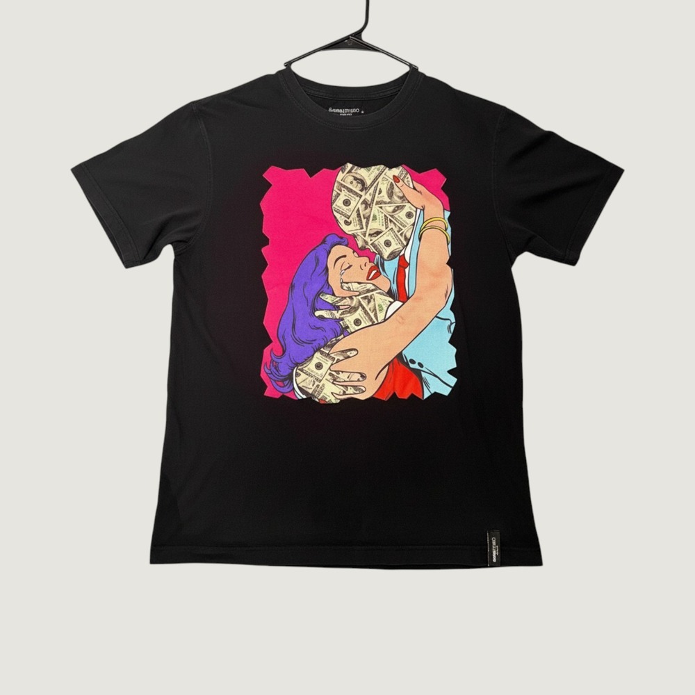 Roku Studio Graphic T-Shirt Mens Medium Black Pop Art Money Streetwear Tee M